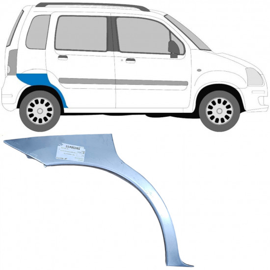 OPEL AGILA 2001-2008 PANEL DE REPARACIÓN DEL ALERÓN TRASERO / DERECHA