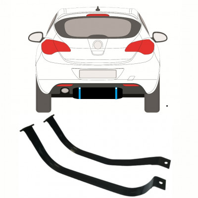 OPEL ASTRA 2009-2015 ABRAZADERAS DEL DEPÓSITO DE COMBUSTIBLE