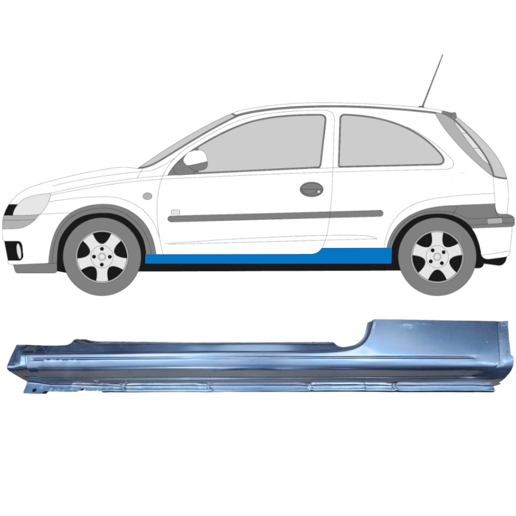 Panel De Reparación Del Umbral Para Opel Corsa 2000-2010 / Izquierda 6878