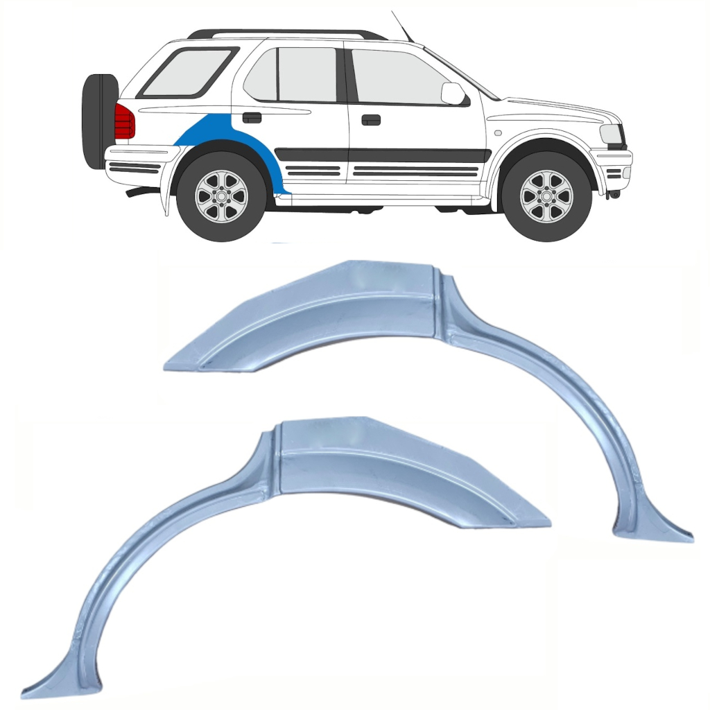 Panel De Reparación Guardabarros Trasero Para Opel Frontera B 1999-2002 / Izquierda+Derecha / Conjunto 10375