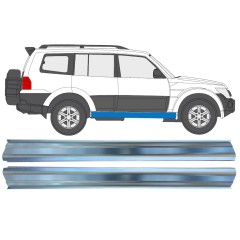 Panel de reparación del umbral para Mitsubishi Pajero 2006-2021 / Izquierda+Derecha / Conjunto 16351