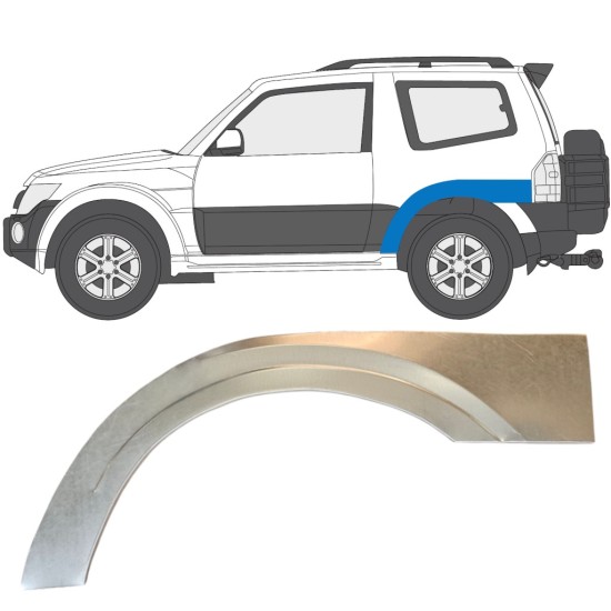 Panel de reparación guardabarros trasero para Mitsubishi Pajero 2006-2021 / Izquierda 14838