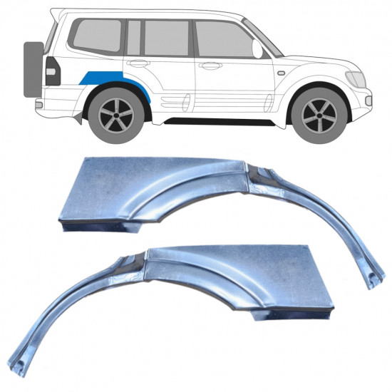 Panel de reparación guardabarros trasero para Mitsubishi Pajero 1999-2006 / Izquierda+Derecha / Conjunto 9674