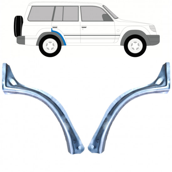 Panel de reparación guardabarros trasero para Mitsubishi Pajero 1991-1999 / Izquierda+Derecha / Conjunto 9773