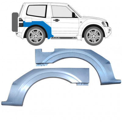 Panel de reparación guardabarros trasero para Mitsubishi Pajero 1999-2006 / Izquierda+Derecha / Conjunto 9411