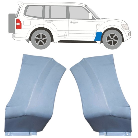 Panel de reparación guardabarros delantero para Mitsubishi Pajero 1999-2006 / Izquierda+Derecha / Conjunto 16903