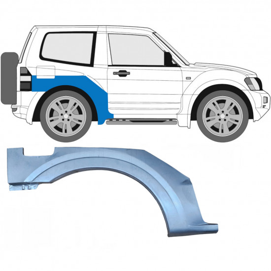 Panel de reparación guardabarros trasero para Mitsubishi Pajero 1999-2006 / Derecho 6828