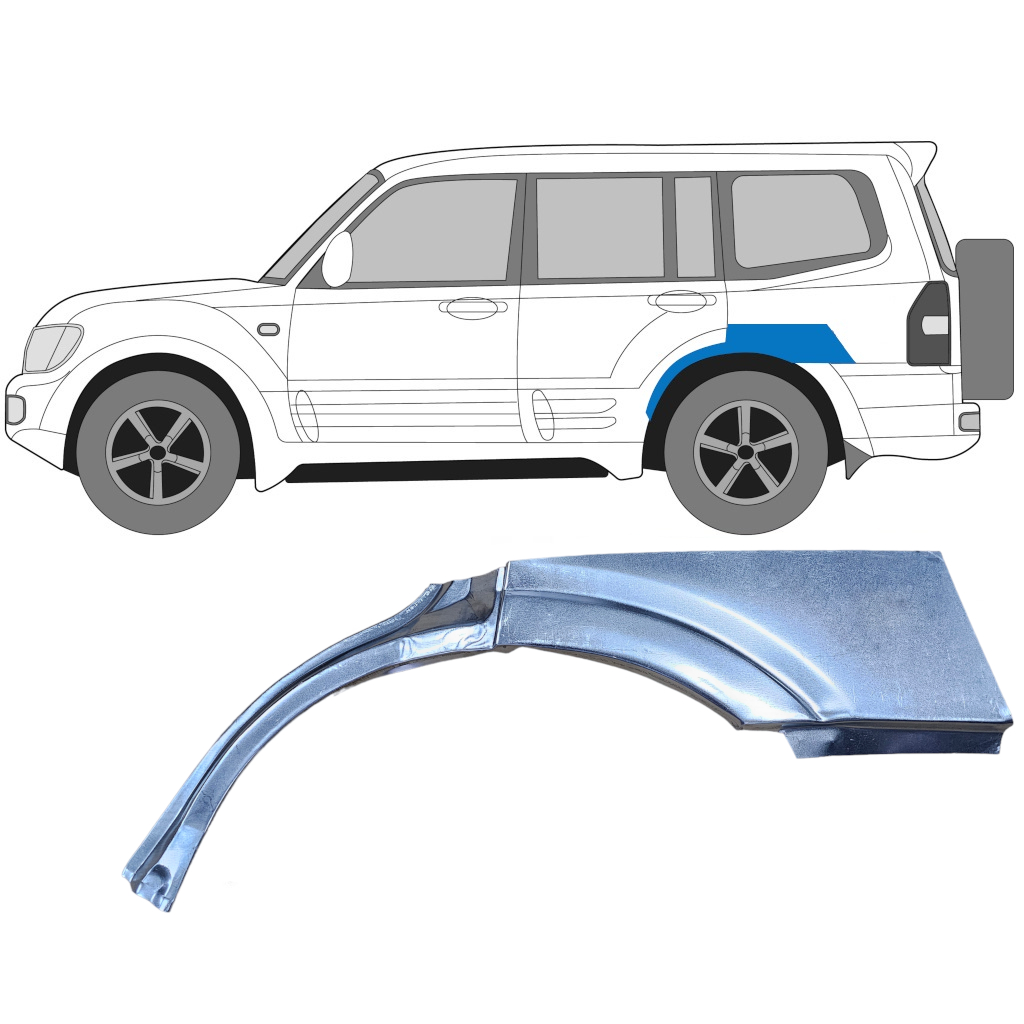 Panel De Reparación Guardabarros Trasero Para Mitsubishi Pajero 1999-2006 / Izquierda 7208