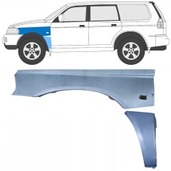Panel de reparación guardabarros delantero para Mitsubishi Pajero Sport 1996-2008 / Izquierda / Conjunto 8543