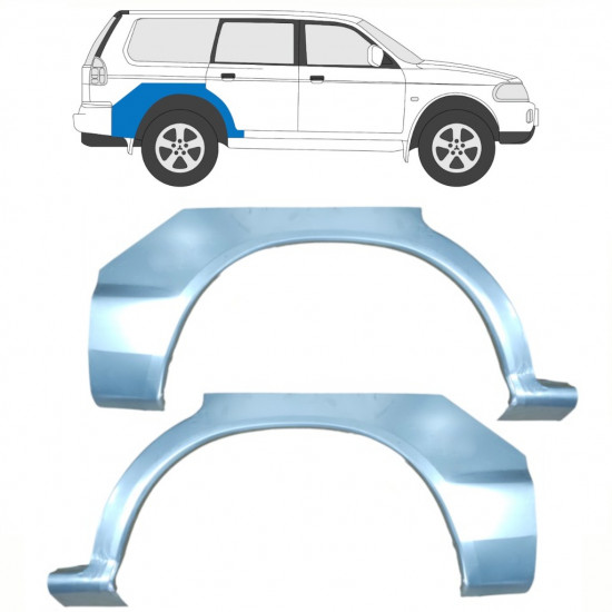 Panel de reparación guardabarros trasero para Mitsubishi Pajero Sport 1996-2008 / Izquierda+Derecha / Conjunto 10584