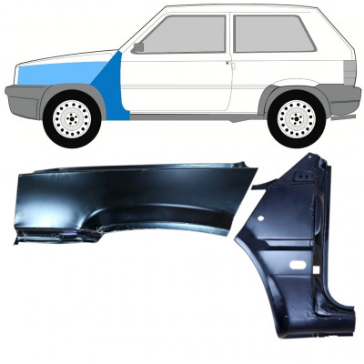 Panel de reparación guardabarros delantero para Fiat Panda 1980-2002 / Izquierda / Conjunto 11817