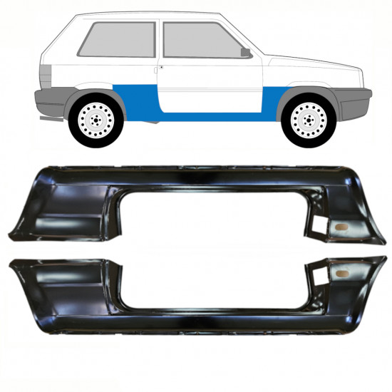 Panel de reparación del umbral para Fiat Panda 1980-2002 / Izquierda+Derecha / Conjunto 10756