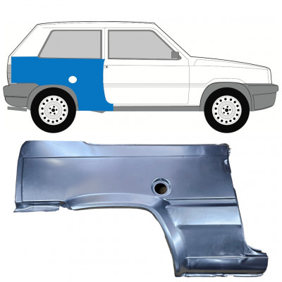 Panel de reparación guardabarros trasero para Fiat Panda 1980-2002 / Derecho 11814