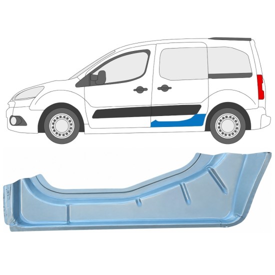 Panel de reparación puerta corredera interna para Citroen Berlingo 2008-2018 / Izquierda 17071