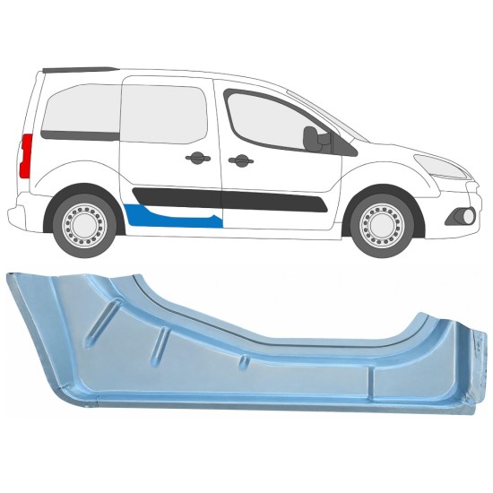Panel de reparación puerta corredera interna para Citroen Berlingo 2008-2018 / Derecho 17070