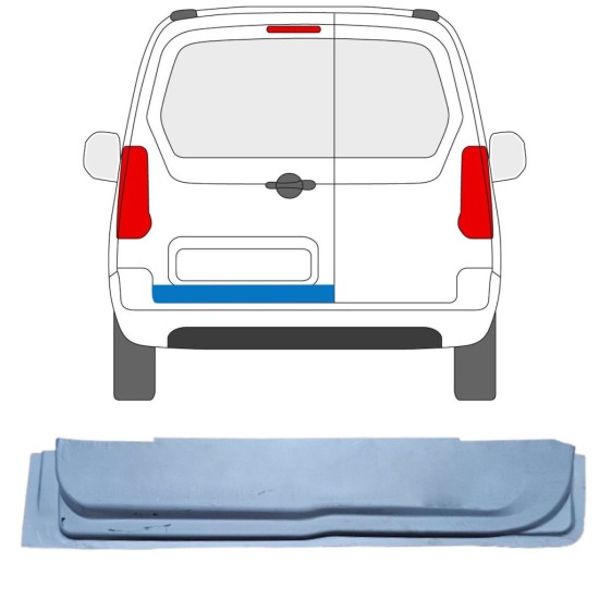 Panel de reparación puerta trasera interna para Peugeot Partner 2008-2018 / Izquierda 16908
