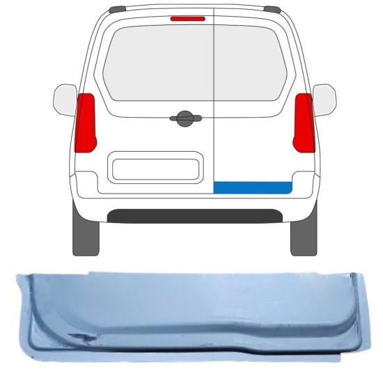 Panel de reparación puerta trasera interna para Peugeot Partner 2008-2018 / Derecho 16907