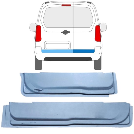 Panel de reparación puerta trasera interna para Peugeot Partner 2008-2018 / Izquierda+Derecha / Conjunto 16911