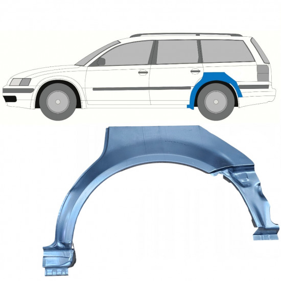 Panel de reparación guardabarros trasero para VW Passat B5 1996-2005 / Izquierda / COMBI 8920