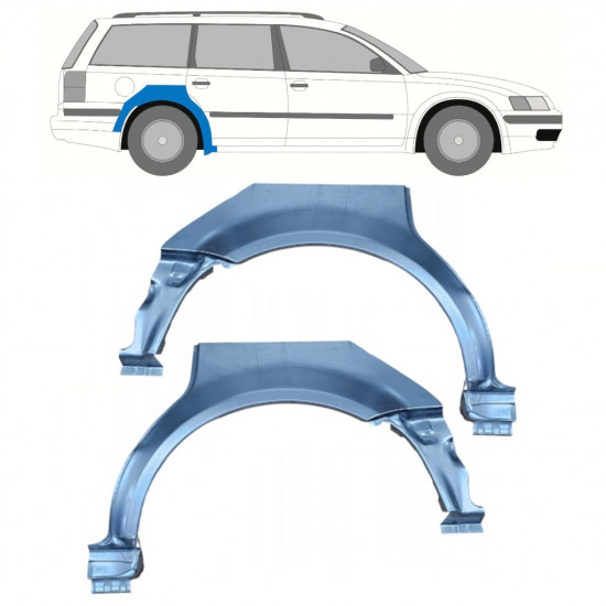 Panel de reparación guardabarros trasero para VW Passat B5 1996-2005 / Izquierda+Derecha / Conjunto 9688