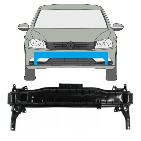 Refuerzo paragolpes delantero para Volkswagen Passat B7 2010-2015 17259