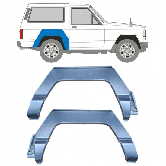 Panel de reparación guardabarros trasero para Nissan Patrol 1979-1993 / Izquierda+Derecha / Conjunto 10412