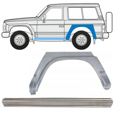 Panel de reparación del umbral + guardabarros trasero para Nissan Patrol 1990-1997 / Izquierda / Conjunto 11541