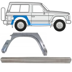 Panel de reparación del umbral + guardabarros trasero para Nissan Patrol Y60 GY60 1990-1997 / Derecho / Conjunto 11540