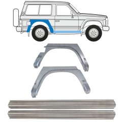 Panel de reparación del umbral + guardabarros trasero para Nissan Patrol Y60 GY60 1990-1997 / Izquierda+Derecha / Conjunto 11542