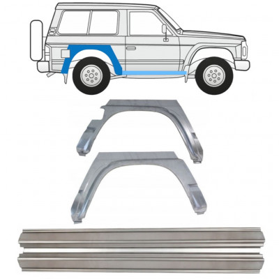 NISSAN PATROL 1990-1997 2 PUERTAS PANEL DE REPARACIÓN DEL ALERÓN TRASERO + PANEL DE REPARACIÓN DEL UMBRAL / KIT