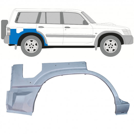 Panel de reparación guardabarros trasero para Nissan Patrol 1997-2009 / Derecho 12757