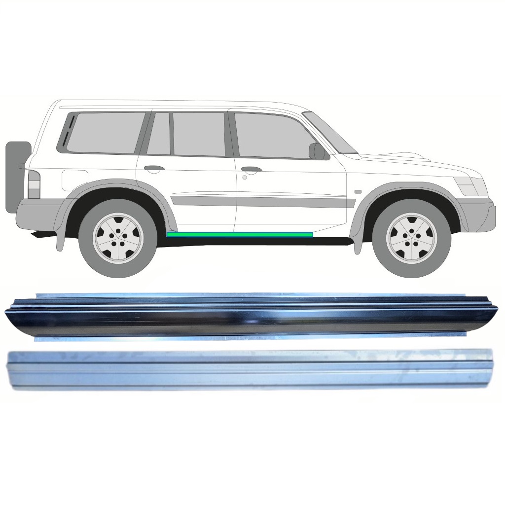 Panel De Reparación Del Umbral Interior Y Exterior Para Nissan Patrol 1997-2009 / Izquierda = Derecha (Simétrico) / Conjunto 10367