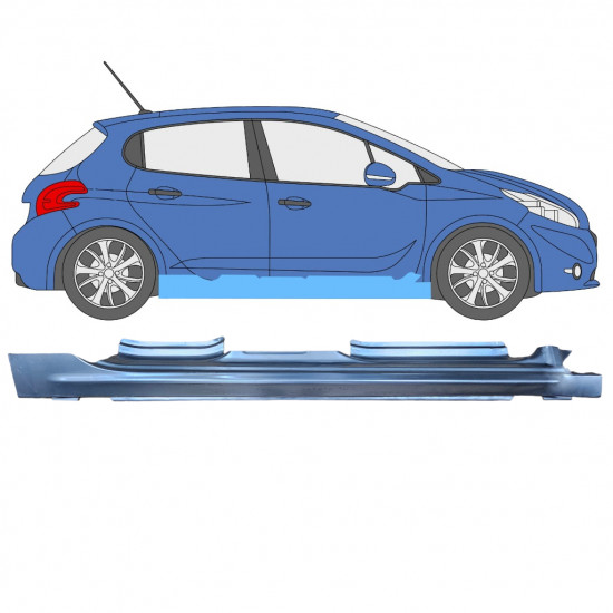 Panel de reparación del umbral para Peugeot 208 2012-2019 / Derecho 11617