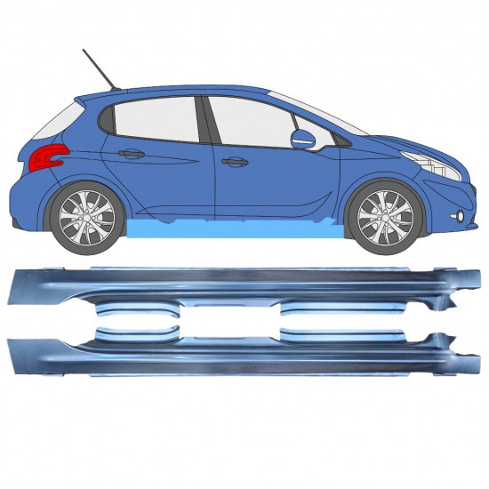 Panel de reparación del umbral para Peugeot 208 2012-2019 / Conjunto 11619