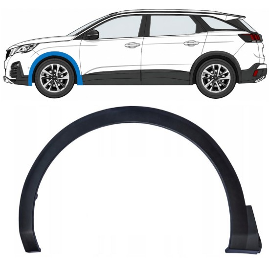 Moldura lateral guardabarros delantero para Peugeot 3008 2016-2024 / Izquierda 17032