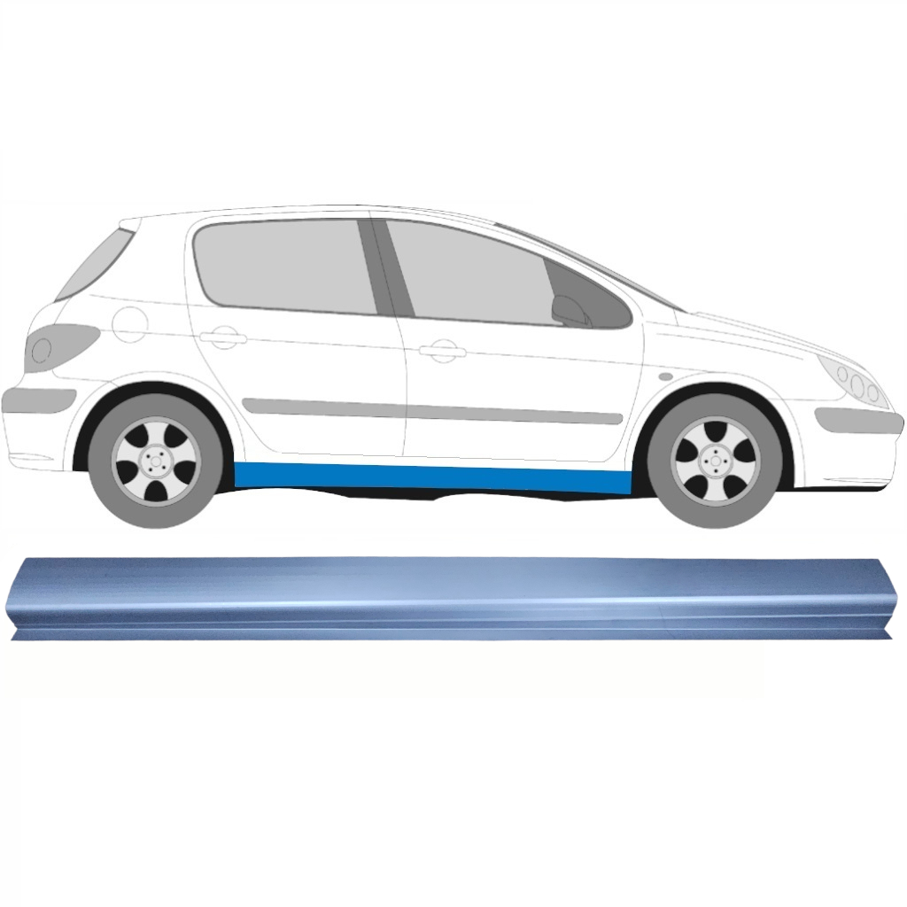 Panel De Reparación Umbral Parte Inferior Para Peugeot 307 2001-2008 / Derecho 8501