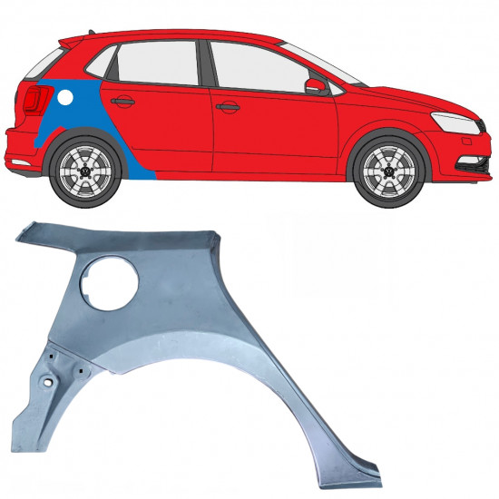 VOLKSWAGEN POLO 2009-2017 PANEL DE REPARACIÓN DEL ALERÓN TRASERO / DERECHA