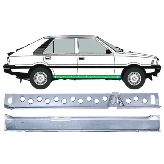 Panel de reparación del umbral interior y exterior para FSO Polonez 1978-2002 / Derecho / Conjunto 12537