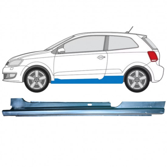 Umbral completo para Volkswagen Polo 2009-2017 / Izquierda 12860