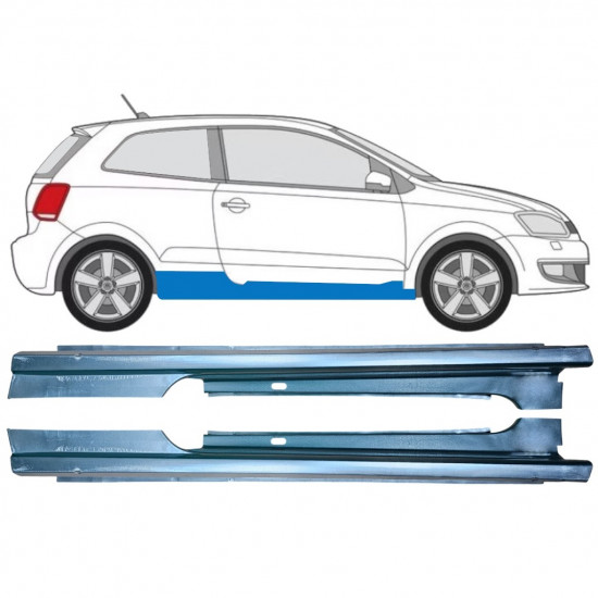 Umbral completo para Volkswagen Polo 2009-2017 / Izquierda+Derecha / Conjunto 12861