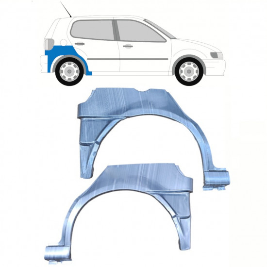 Panel de reparación guardabarros trasero parte inferior para VW Polo 1994-1999 / Izquierda+Derecha / Conjunto 10196