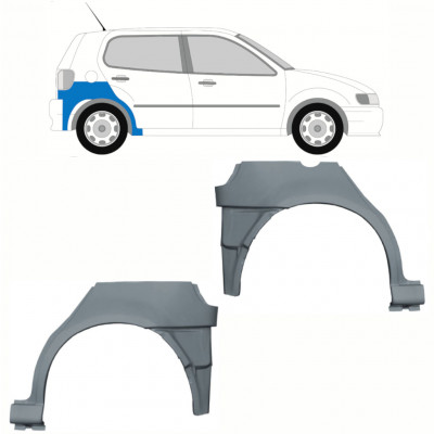 Panel de reparación guardabarros trasero parte inferior para VW Polo 1994-1999 / Izquierda+Derecha / Conjunto 10196