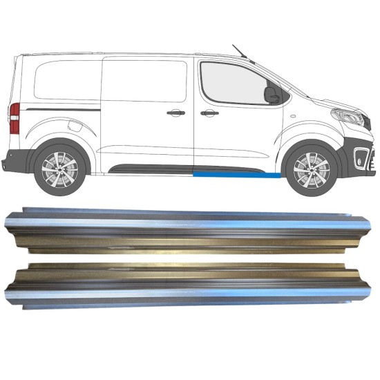 Panel de reparación del umbral puerta delantera para Peugeot Expert 2016- / Izquierda = Derecha (simétrico) / Conjunto 15142