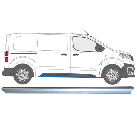 Panel de reparación umbral parte inferior para Toyota Proace Verso 2016- / Izquierda = Derecha (simétrico) 15600