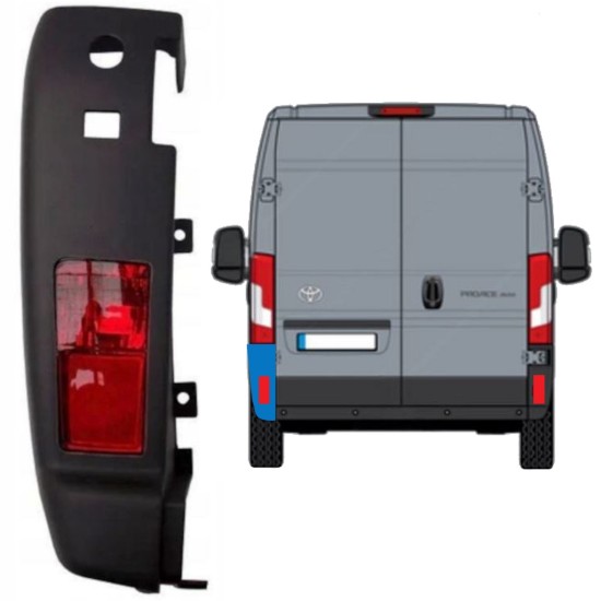 Esquina del parachoques trasero con lámpara para Toyota Proace Max 2024- / Izquierda 15936