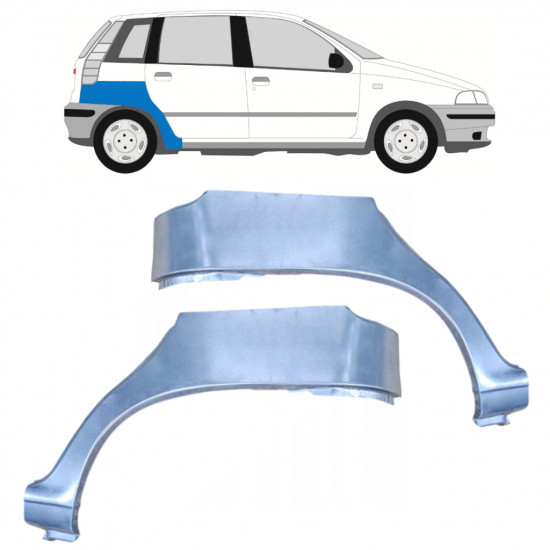 Panel de reparación guardabarros trasero para Fiat Punto 1 1993-1999 / Izquierda+Derecha / Conjunto 9687