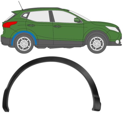 Moldura lateral guardabarros trasero para Nissan Qashqai 2013-2021 / Derecho 11779