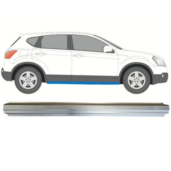 Panel de reparación del umbral para Nissan Qashqai 2007-2013 / Izquierda = Derecha (simétrico) 14981 Panel de reparación del umbral para Nissan Qashqai 2007-2013 / Izquierda = Derecha (simétrico) 14981