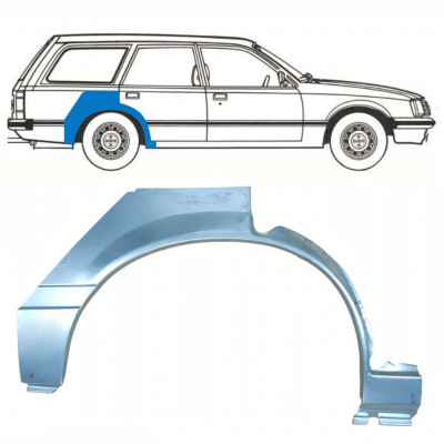 Panel de reparación guardabarros trasero para Opel Rekord E 1977-1986 / Derecho / COMBI /  10786