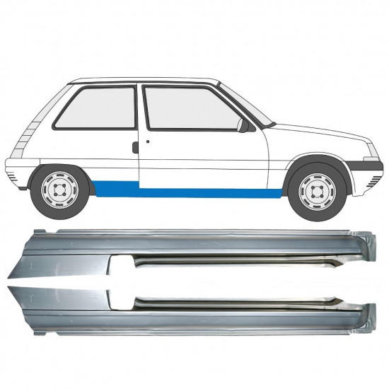 Panel de reparación del umbral para Renault 5 1984-1996 / Izquierda+Derecha / Conjunto 9706